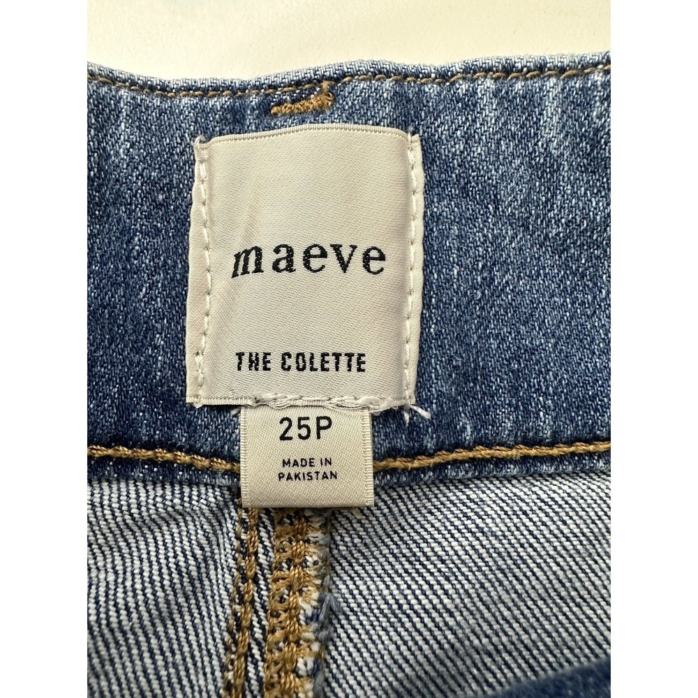 Maeve Anthropologie Denim The Colette Wide Leg Jeans Women's Size 25 P Blue Wash - Picture 5 of 8